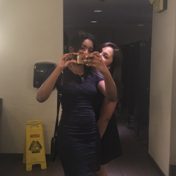 Bodycon Lace Dress, Dark Navy - Picture 2 of 4